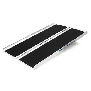 Rampa para silla de ruedas 122 cm 270 kg plegable aluminio superficie antideslizante rampa silla de ruedas - Imagen 1 de 3