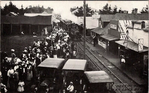 LONG BEACH WASHINGTON RAILROAD DEPOT STATION ALTE POSTKARTE - Bild 1 von 2