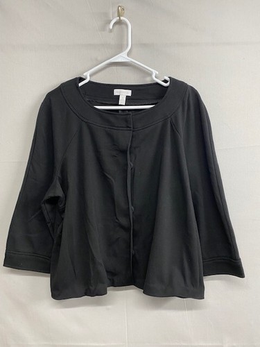 VETEMENTS Giacca da donna nera Charter Club taglia 16 con chiusura a bottone Buisness