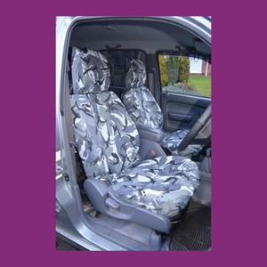 Grey Camouflage Tailored Waterproof Front Seat Covers for Toyota Hilux 2002-2005 - Picture 1 of 2