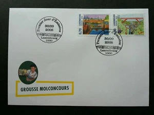 [SJ] Luxembourg Greetings Painting Bridge City View Town 2008 King Royal (FDC) - Picture 1 of 5