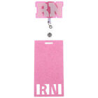  Pink Acrylic Nurse Chest Tag Employee Card Buckle Decorative Badge Holders