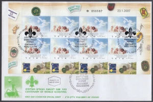 ISRAEL Sc # 1679.1 HOJA CENTENARIO EXPLORADOR MUNDIAL de 8 en FDC - Imagen 1 de 1