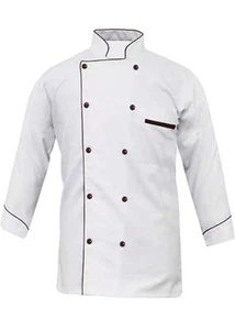 Chef Coat Men Long Sleeve Kitchen Uniform Cook Shirt CAWG2 - Picture 1 of 23