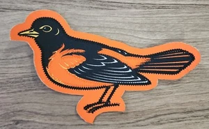 Vintage 5" Baltimore Orioles Bird Logo Fabric Sticker (Patch) NEW NOS - Picture 1 of 1
