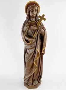 36" Religious Antique Oak Wood Statue/Sculpture of St Helena - Picture 1 of 8