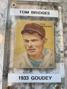 1933 Goudey Gum (R319) Detroit Tiger Pitcher Tom Bridges (VG) Baseball Card