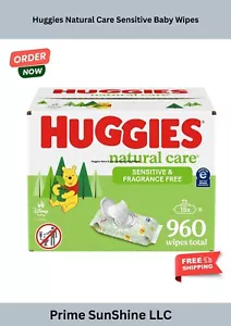 Huggies Natural Care Sensitive Baby Wipes, Unscented, Gentle Clean, 288-960 Ct - Picture 1 of 12