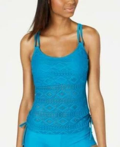 Hula Honey Diamond Crochet Tankini Top Blue Teal XS XL XSmall XLarge NWT - Picture 1 of 2