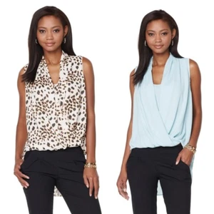Jay by Jay Godfrey Drape Front Hi-Low Hem Top 464325/464326-J (M,1X) - Picture 1 of 3