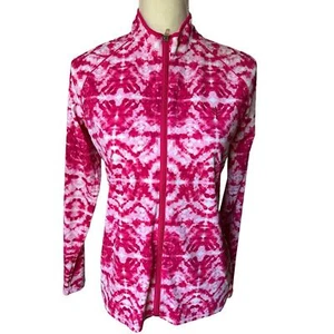 Coolibar Macarella Pink Tie Dye Full Zip L/S Water Jacket - S - Picture 1 of 8