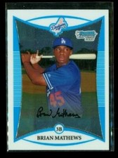 2008 TOPPS 1ST BOWMAN CHROME Baseball Card BCP94 BRIAN MATHEWS LA Dodgers