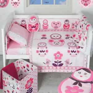 living textiles girls cotton baby comforter pink NEW babushka flowers white - Picture 1 of 1