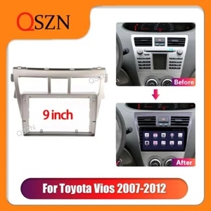 9in Car Frame Fascia For Toyota Vios 2007-2012 Belta 2005 Yaris Sedan 2006 2din - Picture 1 of 8