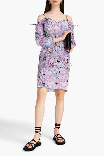 Abito McQ By ALEXANDER McQUEEN taglia L con coulisse increspato spalle fredde prezzo consigliato €515