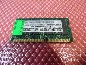 IBM ThinkPad 600X Laptop 64MB 100MHz (8Mx64) PC100 CL2 Memory RAM - 20L0264 - Picture 1 of 3