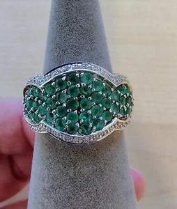 Damenring, Harry Ivens, Smaragd, 925er Sterling Silber, Gr. 18 - Bild 1 von 5