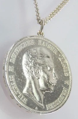 Kette mit Anhänger 5 Mark Silber 1907 A Preussen / Deutsches Reich / Kaiserreich - Bild 1 von 4