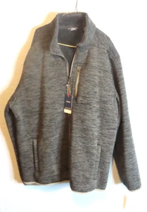 Izod Sherpa Fleece Jacket Lt Grey HTR Small Please Read - Picture 1 of 6