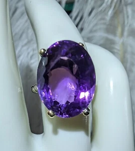Sterling Silver 7ctw Amethyst Ring - Picture 1 of 7