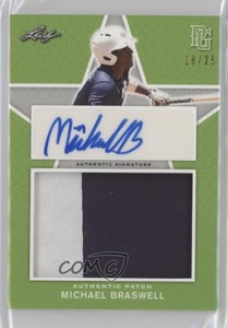 2020 Leaf Perfect Game National Showcase Green /25 Michael Braswell Patch Auto