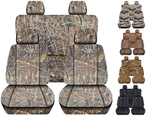 Fits Toyota Tacoma 99-04 Full set front + rear Camouflage Truck Seat Covers - Foto 1 di 15