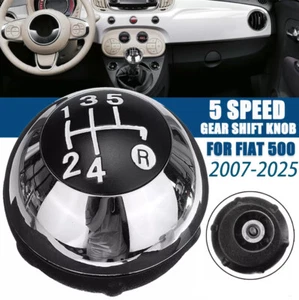 55344048 Schaltknauf Knauf in Chrom Schwarz 5-Gang Für Fiat 500 2007- - Bild 1 von 12
