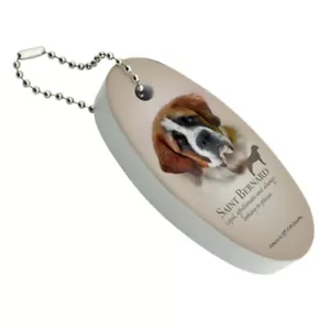 Saint Bernard Dog Breed Floating Foam Keychain Fishing Boat Buoy Key Float - Picture 1 of 4