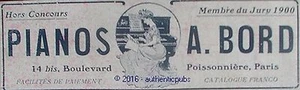 PUBLICITE PIANOS A BORD PIANO FEMME JURY DE 1907 FRENCH AD PUB ART DECO RARE - Picture 1 of 1
