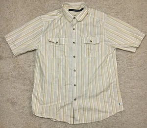 Sean John Mens Tan Short Sleeve Shirt Size Large Casual Button Front Pockets - Picture 1 of 13