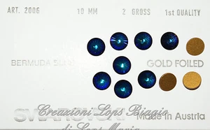SWAROVSKI ® -Rivoli 20 Pz 2006-10 mm. Bermuda Blue Original Superior Gold F. - Picture 1 of 1