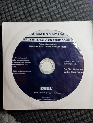 Dell Reinstallation Microsoft Windows Vista Home Premium 32bit - Image 1 of 2