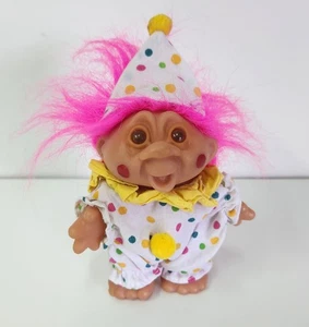 Original 1986 DAM Clown Troll 13 cm, Pink Hair - Picture 1 of 3