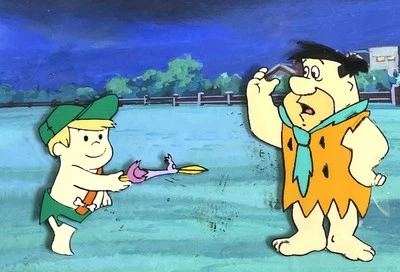 Jetsons Meet The Flintstones Production Cel Hand Painted Signed Hanna Barbera - Image 1 of 4