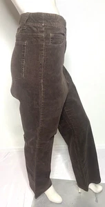 STYLE & CO Women Brown Corduroy Pants 12 Mid Rise Stretch Straight Leg Pockets - Picture 1 of 6