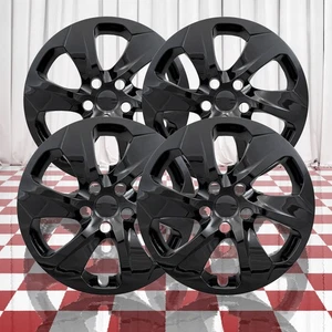 Set of 4 Gloss Black 6 Spoke 17" Wheel Covers for 2019-2025 Toyota RAV4 - Picture 1 of 2