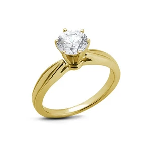 1/3ct D VS2 Round Earth Mined Certified Diamond 14k  Solitaire Engagement Ring - Picture 1 of 5