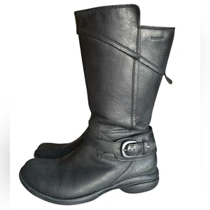 Stivali Merrell Captiva impermeabili in pelle nera con fibbia, taglia 8, grunge, motociclista - Foto 1 di 10