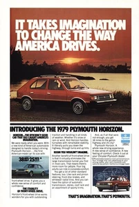 1979 Plymouth Horizon: It Takes Imagination Vintage Print Ad - Bild 1 von 1