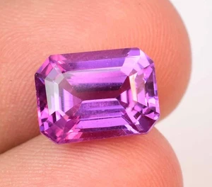 Natural Purple Sapphire 5.25 Ct AGL Certified Emerald Flawless Loose Gemstone - Picture 1 of 7