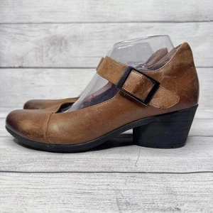 Zapatos ajustables Dansko para mujer talla 40 EU 9.5 EE. UU. cuero marrón Mary Jane tacón bloque - Imagen 1 de 6