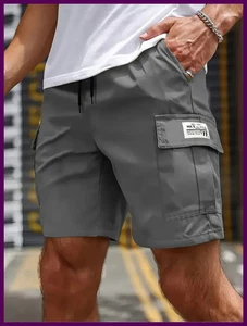 Pantalones Cortos Para Hombre Bolsillo Grande Informales Trabajo Genial Pantalones con Punto Suelto Calce Ropa - Imagen 1 de 26