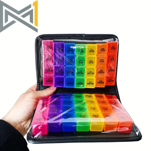 1Pc Pill Case 14 Days 56 Compartments Pill Box/Pill Organizer Large Capacity Med - Bild 1 von 8