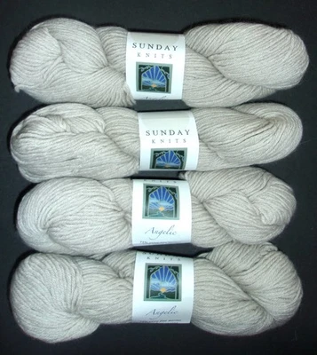 Lot of 4~Sunday Knits Angelic Merino-Angora 5-ply Yarn, 50g, Bone (Same Dye Lot) - Image 1 of 4