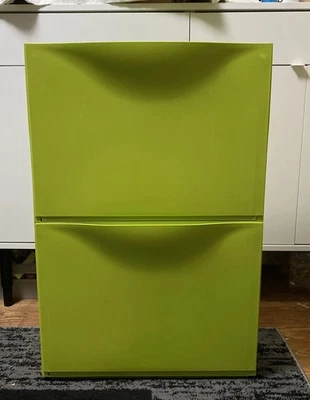 IKEA TRONES Shoe Storage Wall Cabinet Lime Green Lot of 2 - Image 1 of 4