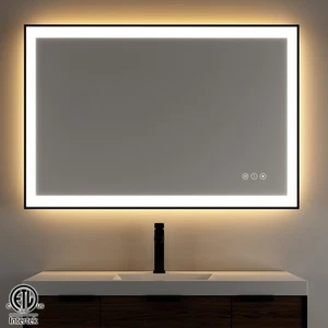 Rectangular LED Light Anti-Fog Vanity Mirror with Backlit, - Picture 1 of 5