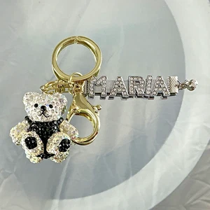 Llavero personalizado CUALQUIER NOMBRE ESTRÁS LINDO OSO con cierre de langosta - Imagen 1 de 16