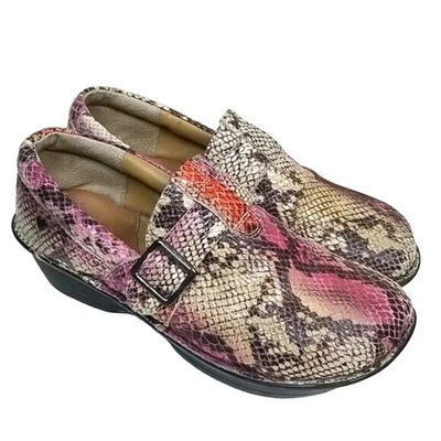 Nurse Mates Womens Clogs 9.5W Pillowtop Gelsey Snakeskin Comfort Work Slip Ons - Image 1 of 4