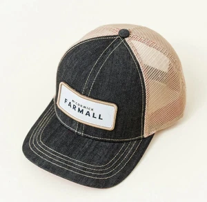 McCormick FARMALL IH *BLACK DENIM & MESH BACK* Distressed Look CAP HAT NEW w/TAG - Picture 1 of 2