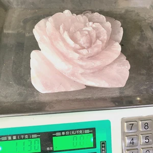 TOP 5"+ Rosas de cuarzo rosa natural flor tallada a mano cristal curativo 1 pieza - Imagen 1 de 12